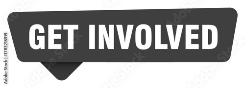 get involved black sign isolated on transpatent background. get involved sticker