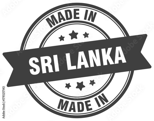 Made in Sri Lanka round sign. Made in Sri Lanka stamp.