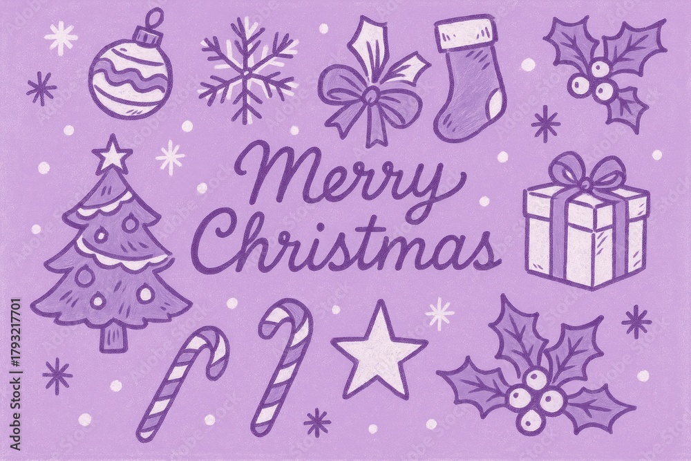 Fototapeta premium Festive purple Christmas background