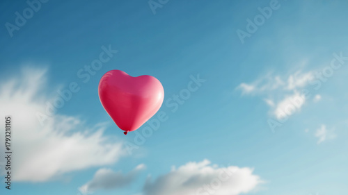 Vibrant single large pink heart shape illustration