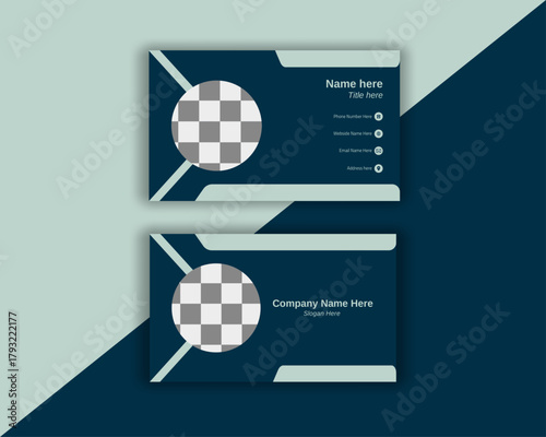 Business card template, Universal Vector Stationery for Marketing and Identity, Two-Sided Professional Business Card, Unique and Innovative Geometric Business Card Design Template.