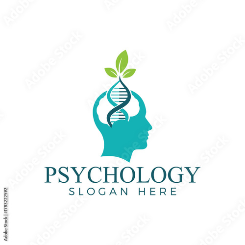 Psychology logo with tree in head brain tree logo design mental health, mind and awareness vector concept psychologist logo