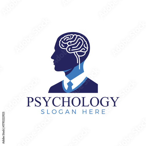 Psychology logo with tree in head brain tree logo design mental health, mind and awareness vector concept psychologist logo