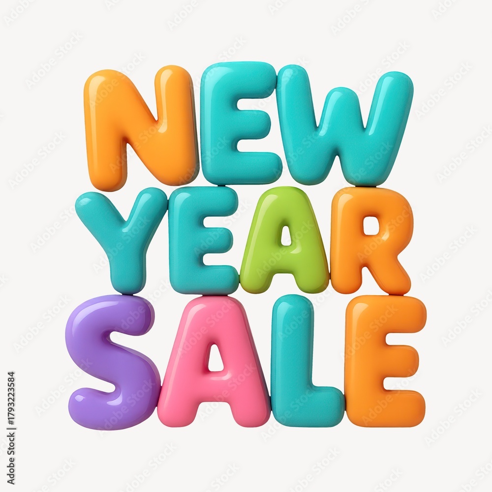 Naklejka premium Colorful New Year Sale Design
