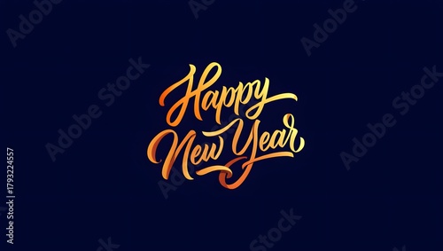 Elegant Happy New Year Hand Lettering Design