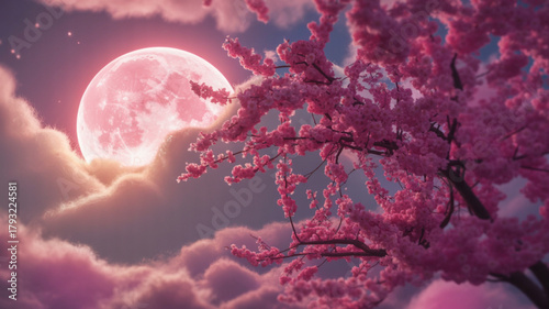 Ethereal dreamlike scene with vibrant colors and abstract elements