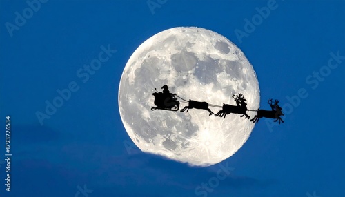 Full moon close-up in clear blue night sky