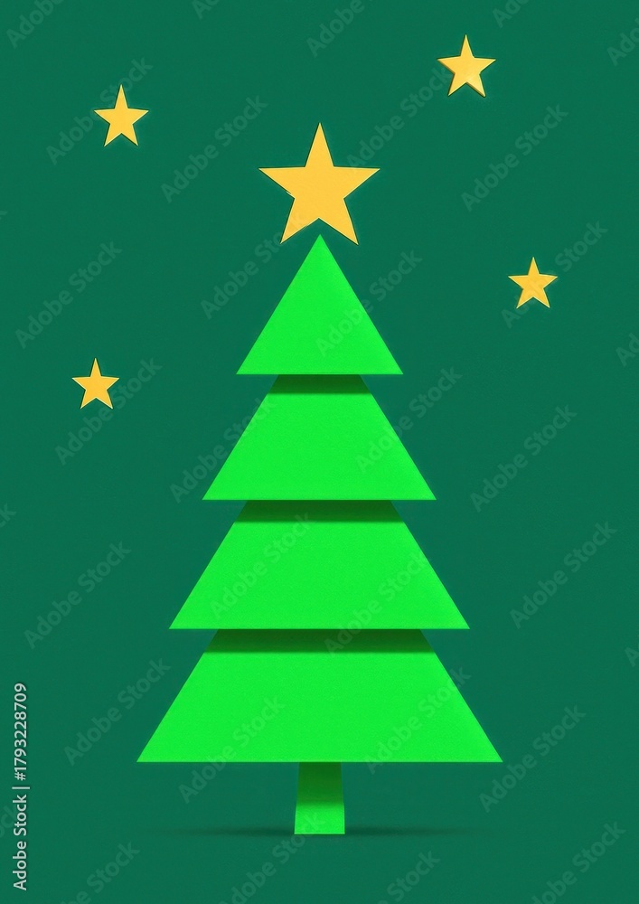 Fototapeta premium Minimalist festive tree design