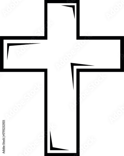 vector illustration drawing black and white religion cross christian religious