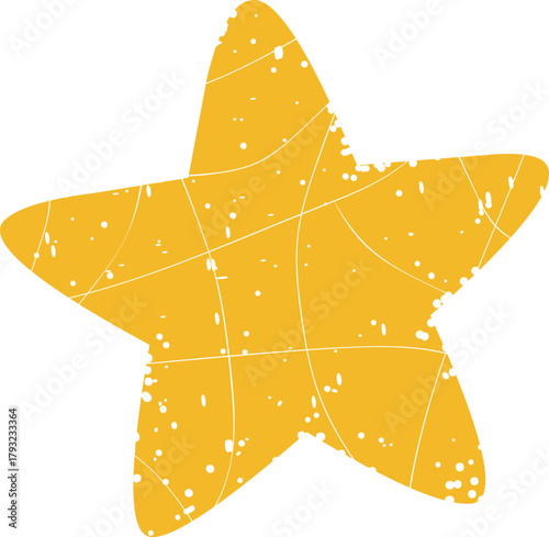 vector illustration yellow worn texture star shape symbol