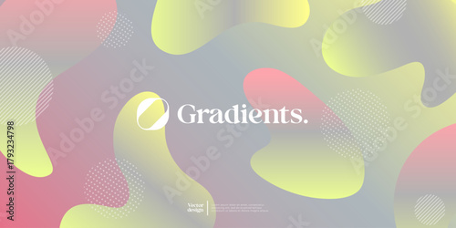 Abstarct background with blurry gradients and wavy colorful shapes.