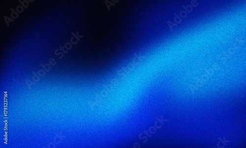 Dark black blue grainy noise grungy texture background, abstract color gradient, with shine bright light and glow template poster header backdrop cover design