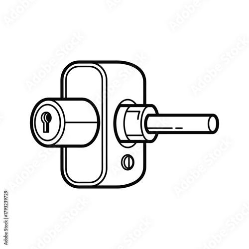 Door lock with keyhole and bolt