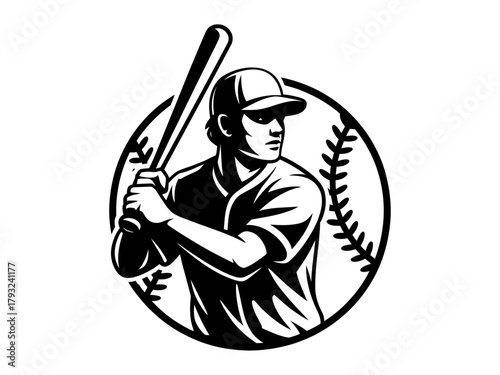 A baseball player is ready to hit the ball with his bat.