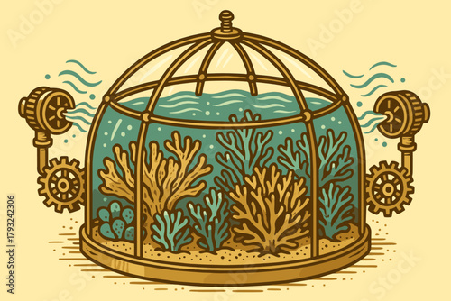 Steampunk Coral Conservatory – Mechanical Underwater Terrarium