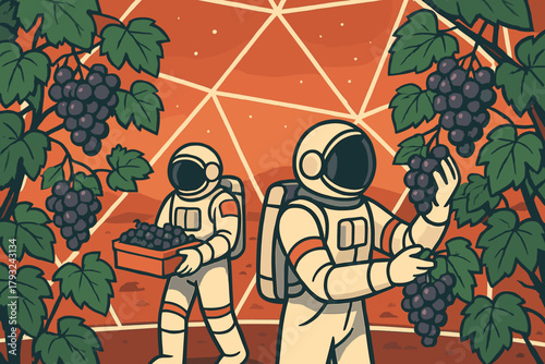 Harvesting grapes on Mars