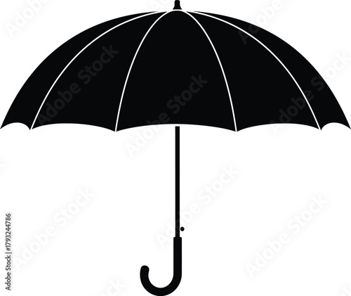Illustration of black and white umbrella illustration