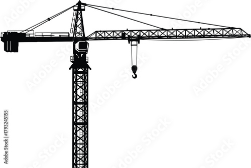 Illustration of silhouette of a construction crane