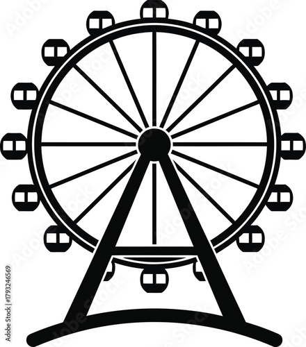Illustration of ferris wheel, a popular amusement park attraction