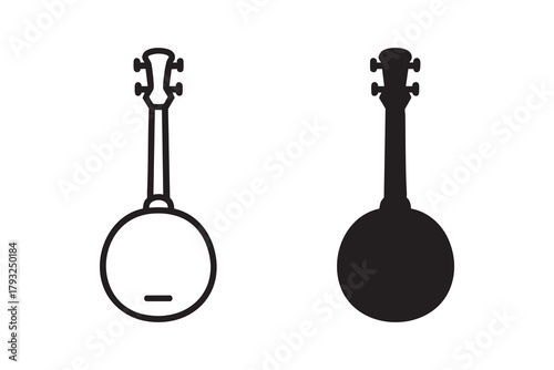 Vector Domra vector icon in line and solid style. Symbol, logo