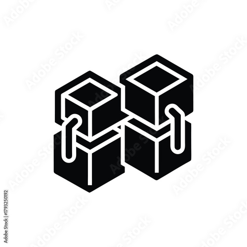 Glyph Icon of Melting Ice Cubes - Frozen Liquid Cold Drink Element Vector