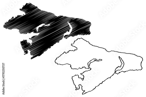 Bremangerlandet island (Kingdom of Norway) map vector illustration, scribble sketch Bremangerlandet map