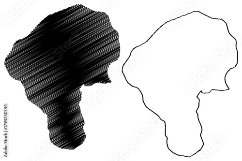 Bruce island (Russia, Russian Federation, Franz Josef Land archipelago) map vector illustration, scribble sketch Ostrov Brjusa map