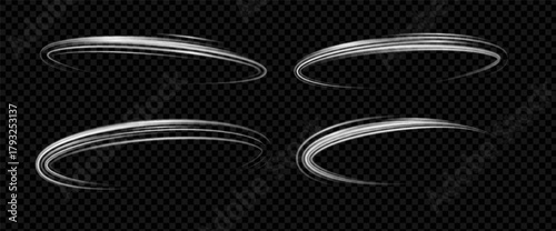 Ring spin with wind and effect for light or white. Swirl circle with background and glow and ring. Spin with wind and speed for twist or dust, vector with png and curve for round or movement.