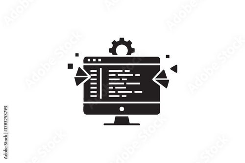 Software development vector icon. Editable line icon.