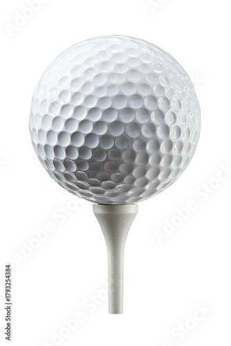 Golf ball on tee, white