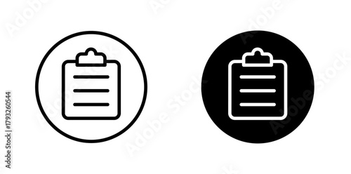 Clipboard icon in circle