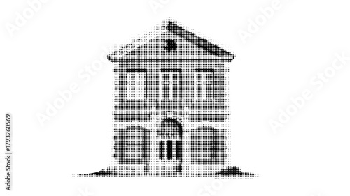 Transparent House Design Background. Pop estate collage with quirky windows for architecture illustration bg..