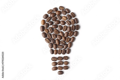 Coffee bean light bulb idea concept for creative energy and inspiration