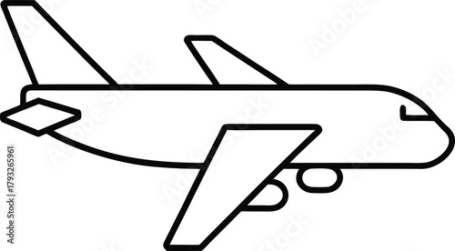 cargo plane outline vector on white background.eps