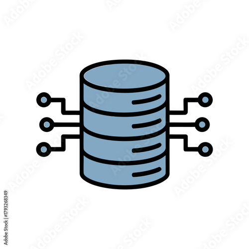 Data storage icon  on White Background Vector Art Illustration on white background.