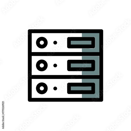 Server icon on White Background Vector Art Illustration on white background.
