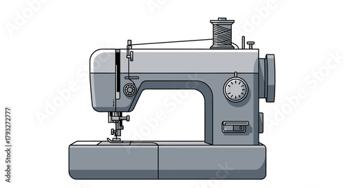 Sewing Machine Illustration.