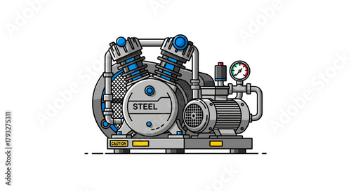 Industrial Air Compressor Machine for Heavy Duty Work.
