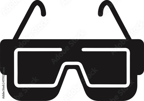 Augmented reality glasses silhouette icon on white background