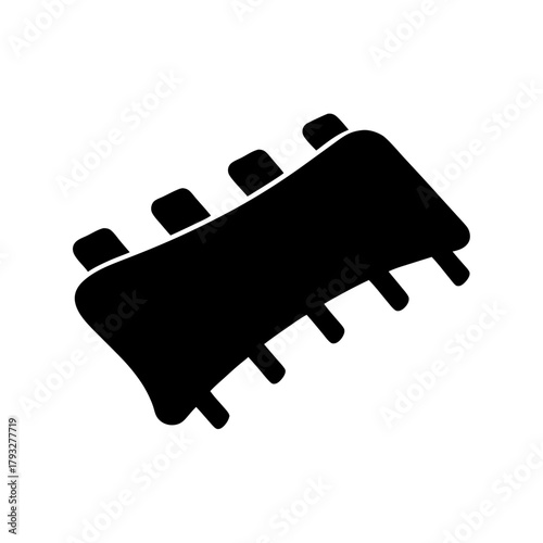Food menu grilled ribs rack silhouette icon design