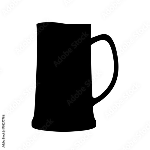 Stylized black silhouette of a classic beer pint glass