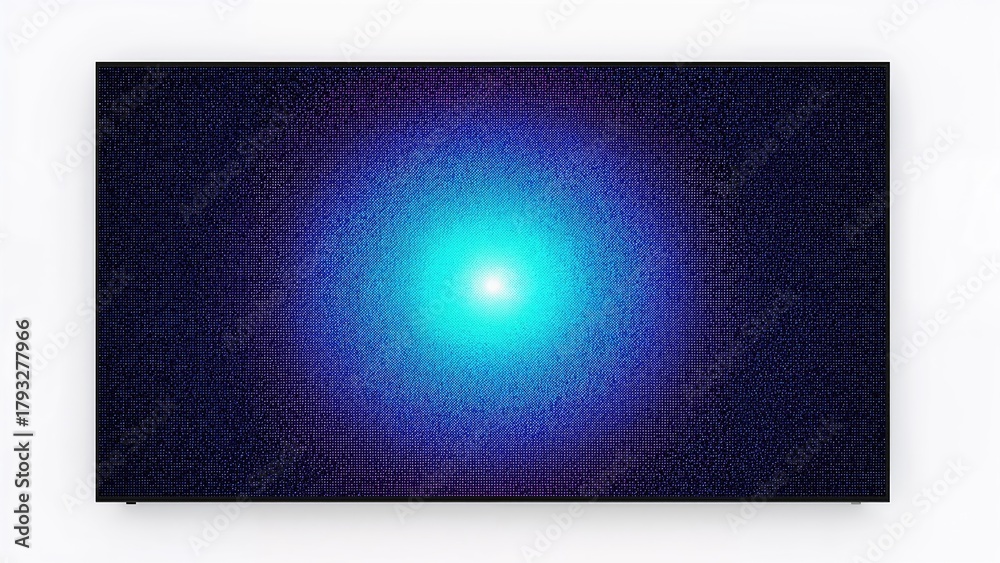 Naklejka premium Bright blue light at the center radiating outward on a dark background.