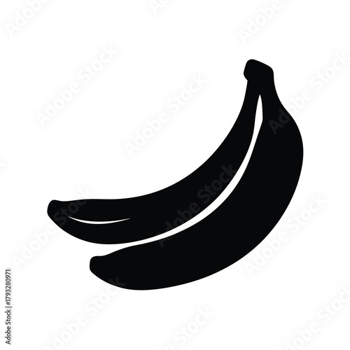Black banana silhouettes on white background design