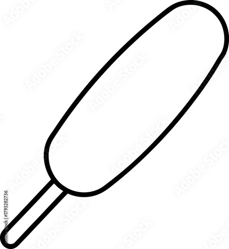 Black and White Corn Dog Outline Drawing