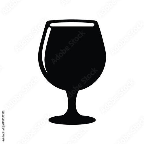 Wine glass silhouette icon for drink and beverage