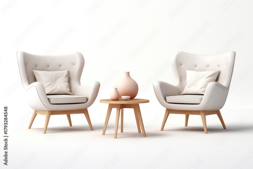 Obraz premium Furniture armchair cushion white background.
