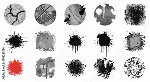 Collection of Abstract Grunge Textures and Design Elements.