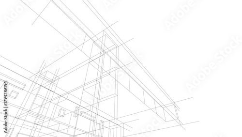 Architectural drawings vector 3d illustration