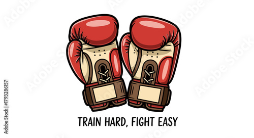 Red Boxing Gloves with Inspirational Quote.