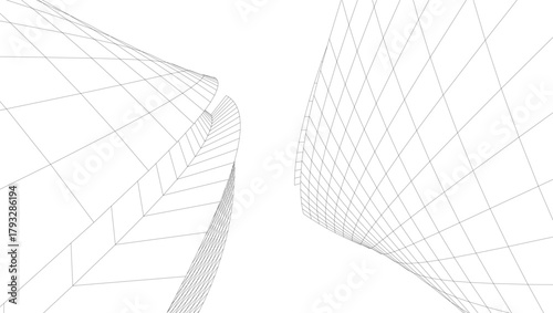 Architectural drawings vector 3d illustration